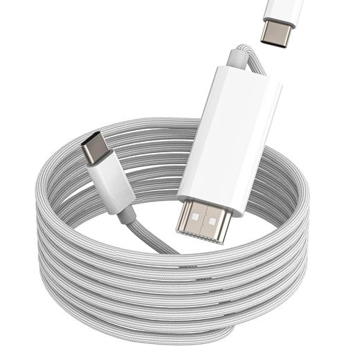 Mondodigitale-Adaptateur Usb C Vers Hdmi 4K Chargeur Type C Cable 1.8M(2En1)Pour Apple Macbook Pro Pour Iphone 16 15 Pour Ipad Air Compatible Avec Samsung Displayport 240Hz Ecran Ps5 Tv Thunderbolt C