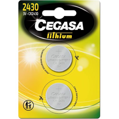 Mondodigitale-Cr2430  Pack 2 Piles Bouton Lithium,Couleur Vert