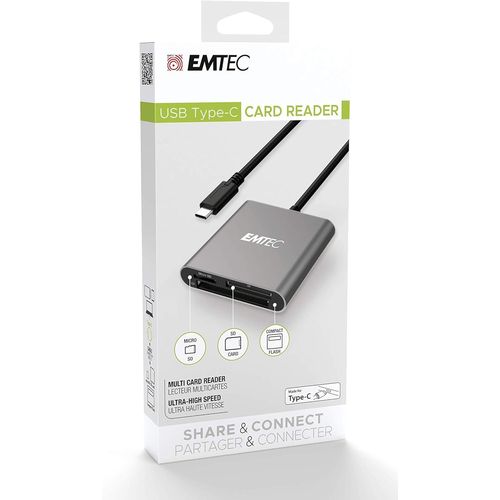 MONDODIGITALE-Eccareadt610C, Lecteur De Cartes Mmoire Usb-C, Compatible Micro Sd, Sd Et Compact Flash, Design Compact Et Lger, Transfert Rapide Uhs-I, Idal Pour Les Photographes, Taille Compacte,