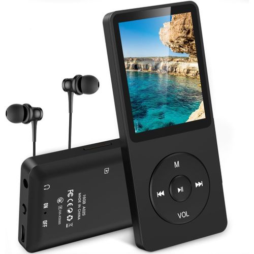 MONDODIGITALE-Lecteur Mp3 16Go-Longue Autonomie Jusqu' 70 Heures De Lecteur De Musique Avec cran De 1.8 Pouces, Radio Fm, Enregistrement, Mini Design, Ultra-Lger 30 G, Carte Tf Jusqu` 128Go-Noir