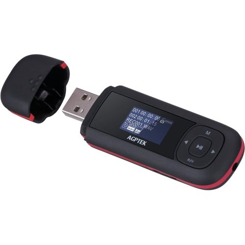 MONDODIGITALE-Lecteur Mp3 Usb Portable Avec Radio Fm, Batterie Remplaable,10H Autonomie De Lecture Musicale Pour Sport (Sans Ecouteurs Inclus) - U3 Noir Et Rouge 8 Go