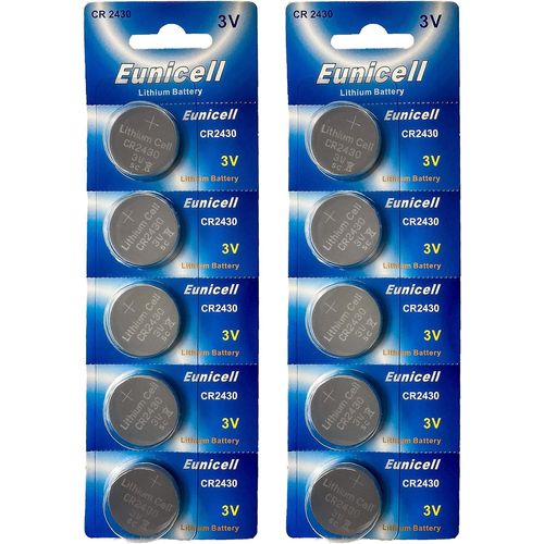 Mondodigitale-Lot De 10 Piles Bouton Au Lithium Cr2430 3 V 270 Mah (2 Cartes Blister De 5 Piles Cr2430) Jetables