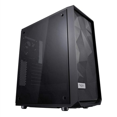 MONDODIGITALE-Meshify C-Compact Computer Case-High Performance Airflow/Cooling-2X Fans Included-Psu Shroud-Modular Interior-Water-Cooling Ready-Usb3.0-Tempered Glass-Blackout