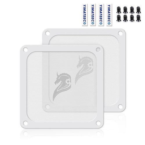 MONDODIGITALE-Pc Filtre Poussire 140Mm Magntique Filtre Ventilateur En Maille Grille De Protection Pour Botier D'Ordinateur Dissipateur Refroidisseur (Pvc Hidalgo, 140 * 140Mm, 2 Pices, Blanc)