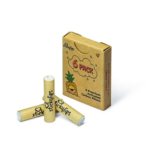 MONDODIGITALE-Stickylips 25X Six Pack Slim Size Filter 5,9Mm-25X 6 Filtre  Charbon Actif | Le Got Pur | Embout Filtre  Base De Noix De Coco | Filtre Premium En Six Pack-Raw Edition