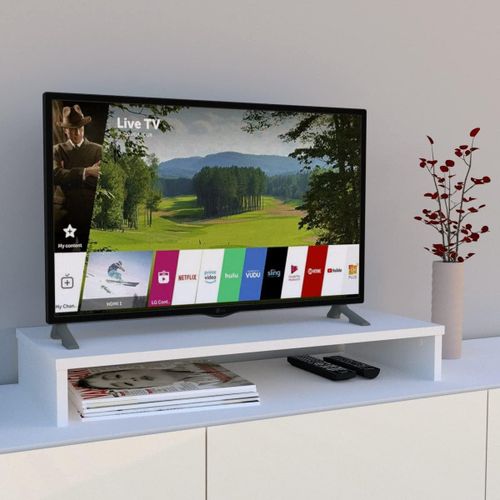 MONDODIGITALE-Support Tv En Bois Fsclvateur D'cran Tv 85 X 35 X 12 Cm. Meuble Tv Supporte 50 Kg. Blanc.
