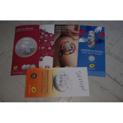 Monnaie De Paris - Euro Lorraine / Region - Lot Dpliants Flyer Pub Publicit La Poste