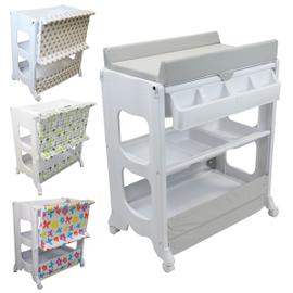 Monsieur Bebe Table A Langer Avec Baignoire Et Rangements Gris Rakuten