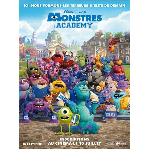 Monstres Academy (Monsters University) - Disney-Pixar- Vritable Affiche De Cinma Plie - Format 120x160 Cm - De Dan Scanlon Avec John Goodman, Billy Crystal, Steve Buscemi, John Ratzenberger - 2013