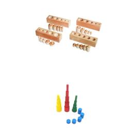 Montessori Sensorials Matériel Knobless Cylinder Set Bloc en Bois Set Jeux