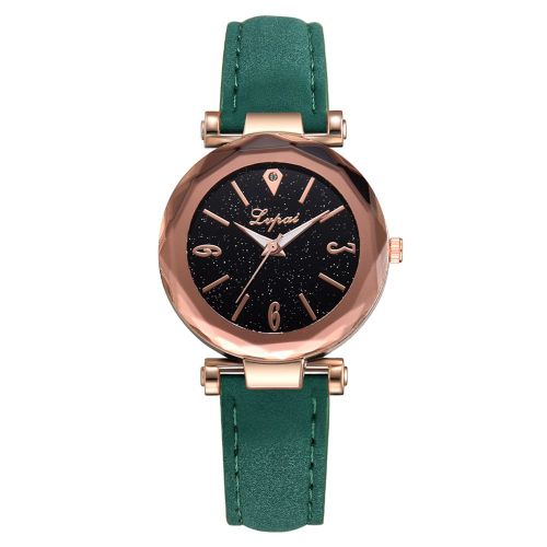 Montre A Quartz Lvpai En Cuir Pu Avec Cadran Ciel Etoile Et Motif Vintage Pour Femme (Vert)