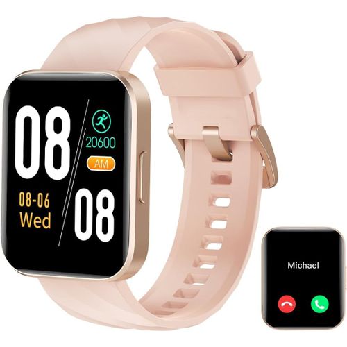 Montre ConnectE Femme Repondre Appel Smartwatch Android Ios Montre Sport Etanche Avec Podometre Calories Cardiofrequencemetre Spo2 Suivi Sommeil Cycle Menstruel Fond D Cran Personnalis Rose