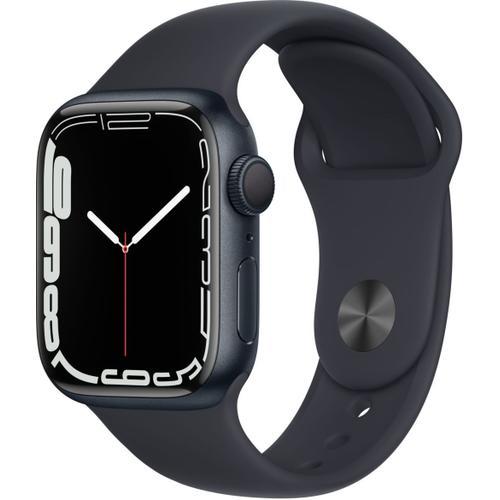 Apple Watch Series 7 (Gps) - Boitier 41 Mm Aluminium Noir Minuit Avec Bracelet Sport Noir Minuit