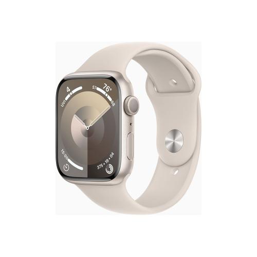 Apple Watch Series 9 Gps - Botier Aluminium 45 Mm Lumire Stellaire - Bracelet S/M