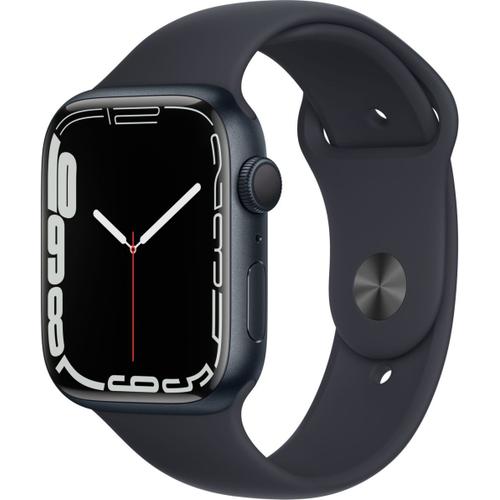 Apple Watch Series 7 (Gps) - Boitier 45 Mm Aluminium Noir Minuit Avec Bracelet Sport Noir Minuit