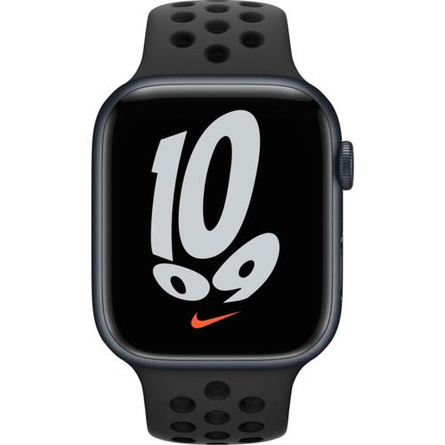 Apple Watch Nike Series 7 (Gps) - Boitier 45 Mm Aluminium Noir Minuit Avec Bracelet Sport Anthracite