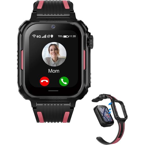 Montre Connecte Enfant Gps 4g Montre Telephone tanche Avec Wifi Appel Vido Sos Mode Classe Notification De Vibration Smartwatch Enfant Cadeaux Pour 5-12 Garons Filles