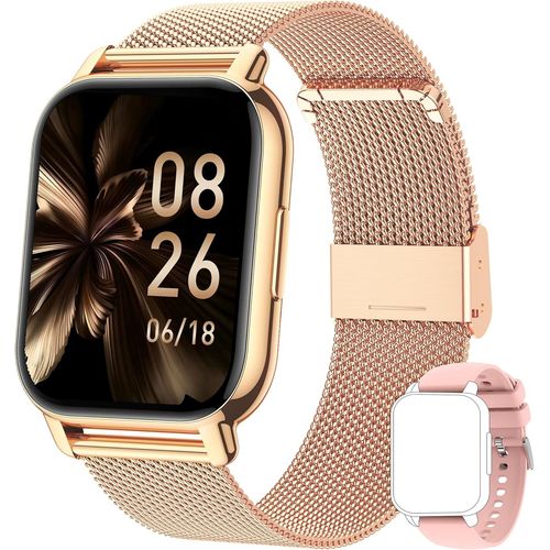 Montre Connecte Femme Homme Avec Appel Bluetooth, 1,85'' Sport Smartwatch Moniteur De Frquence Cardiaque/Tension Artrielle/Spo2/Podomtre/Sommeil, Montre Intelligente Pour Android Ios