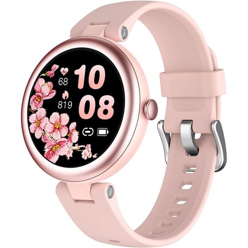 Montre Connecte Femme Lynn Smartwatch Ronde Petite Taille 1,09 Pouces Elegante Montre Sport Tactile Android Ios Podometre Cardiofrequencemetre Oxymetre Multisport Cycle Menstruel [Bra573391]
