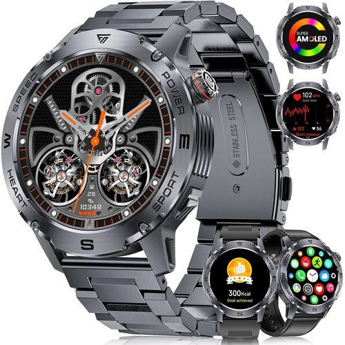 Montre Connecte Homme Avec Appel Bluetooth 3 Bracelets,1,43