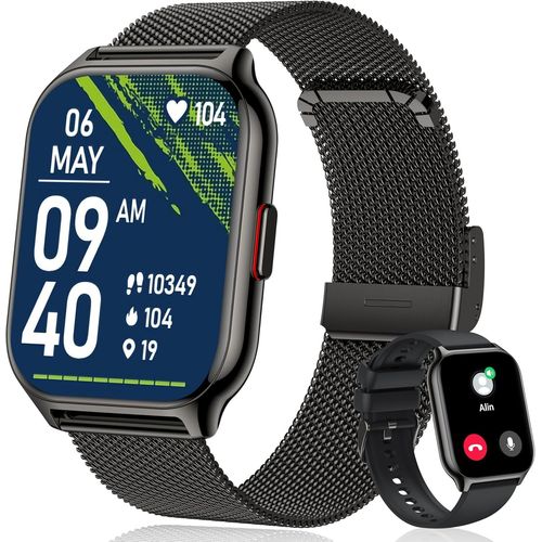 Montre Connecte Homme Femme Avec Appel Bluetooth, 2,01'' Sport Smartwatch Moniteur De Frquence Cardiaque/Tension Artrielle/Spo2/Podomtre/Sommeil, Montre Intelligente Pour Android Ios