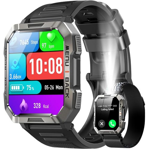 Montre Connecte Homme/Illumination/2 Bracelets/Batterie 900mah/Appel /cran Tacile 2.01