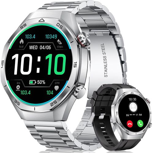 Montre Connecte Homme Sport tanche Fitness Podometre - Appel Bluetooth Smartwatch Argent Compatible Android Ios[H550]