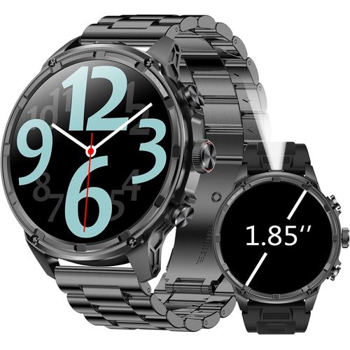 Montre Connecte Hommes,Tlphone Led Poche Batterie 750 Mah, 120 Modes Sportifs Montre De Fitness Avec Frquence Cardiaque, Spo2, Moniteur De Sommeil, 1.85 Pouce Noir Smartwatch Pour Android Ios