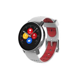 Montre connect e Revolution V2 cadran Argent et bracelet rouge