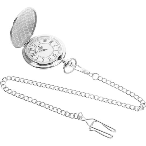 Montre De Poche  Quartz Montre De Poche Dcorative Montre De Poche Portable Montre De Poche Cadran Romain Montre Gousset Ancienne Montre De Poche Homme Alliage De Coque Silver