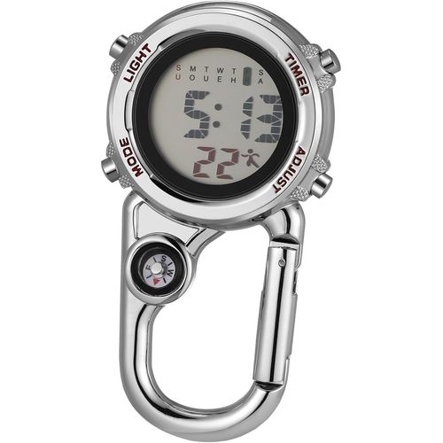 Montre De Poche Watch Wtach Montr Bracelet Mousqueton Grand Montre De Survie Montre Fob Pour Hommes Mi Montre D'escalade Montre Gousset  Matriau Mtallique Silver
