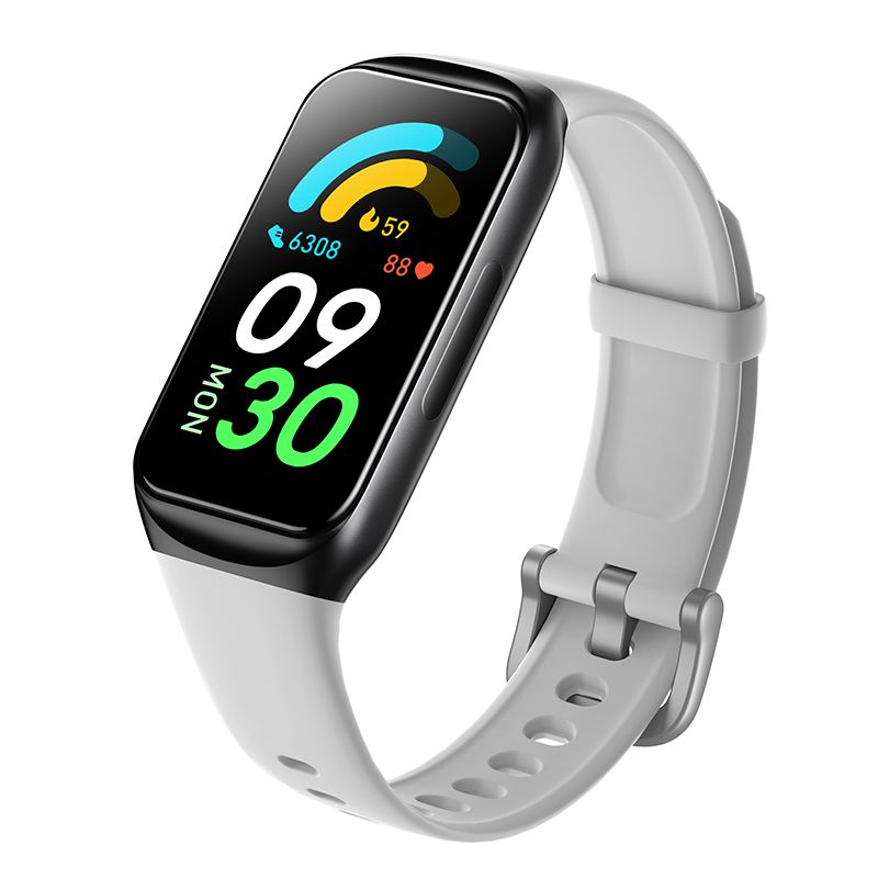 Montre De Surveillance De Mouvement De Montre Intelligente, Affichage De 1,47 Pouces, Wi - Fi, Appels Bluetooth, tape De Frquencemtre De Haute Prcision Impermable  L'eau Ip68 Bracelet Blanc Gris