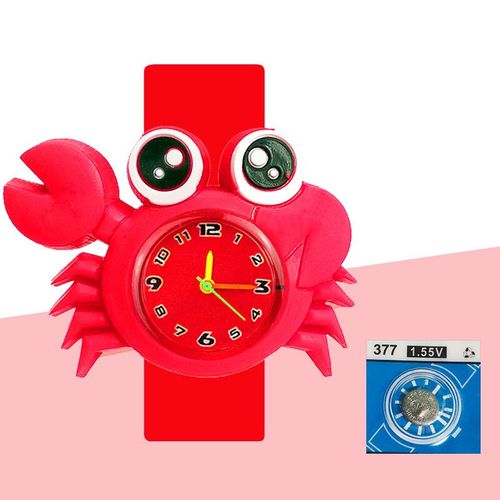 Montre lectronique Numrique De Dessin Pour Enfants,Montres Pour Enfants,Temps D'apprentissage Pour Bb,Puzzle,Bracelet Jouet,Dauphins,Requins,Crocodile,Crabe,3d - Type Red #C