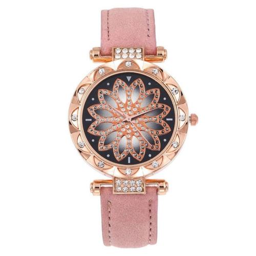 Montre Fille Analogique Rose Cadran Rosace