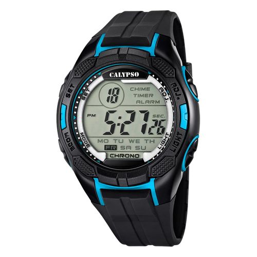 Montre Homme Calypso Caoutchouc Noir Bleu Montre-Bracelet Numrique Calypso Uk5627/2