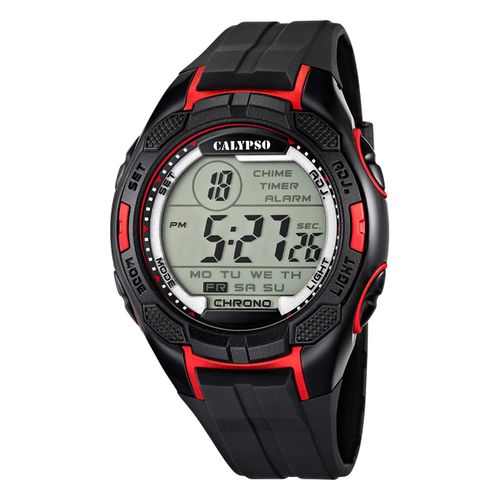 Montre Homme Calypso Caoutchouc Noir Rouge Montre-Bracelet Numrique Calypso Uk5627/3
