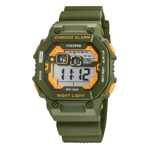 Montre Homme Calypso Caoutchouc Vert Olive Montre-Bracelet Numrique Calypso Uk5840/5