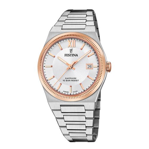 Montre Homme Festina Acier Inoxydable Argent Festina Montre-Bracelet De Fabrication Suisse Uf20036/1