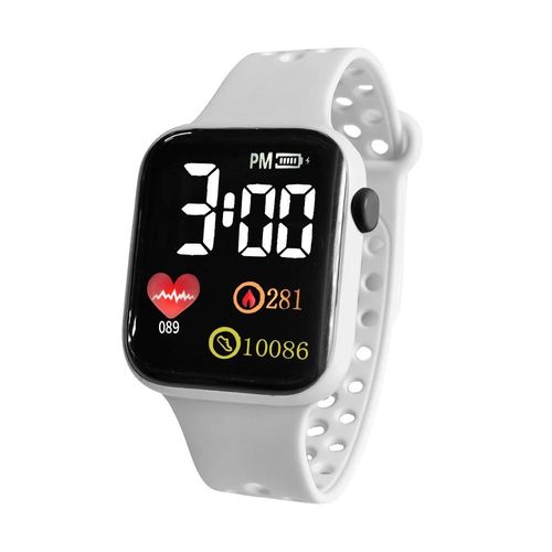 Montre Intelligente Carre Personnalise Pour Enfants, Montre lectronique Love, Bracelet De Sport Pour Garons Et Filles, Mode-White