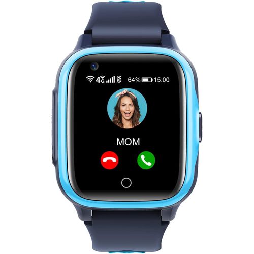 Montre Intelligente Connecte Enfant Gps 4g Pour Garon Fille Avec Wifi Appel Vido Sos Camra tanche Message Rveil Chronomtre Mode Classe Lecteur De Musique Notification De Vibration, Bleu