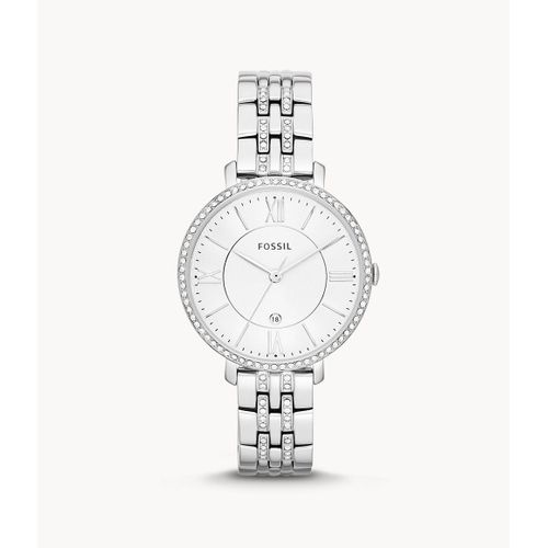 Montre Jacqueline  Trois Aiguilles + Date En Acier Inoxydable - Fossil Es3545 - Femmes - Argent