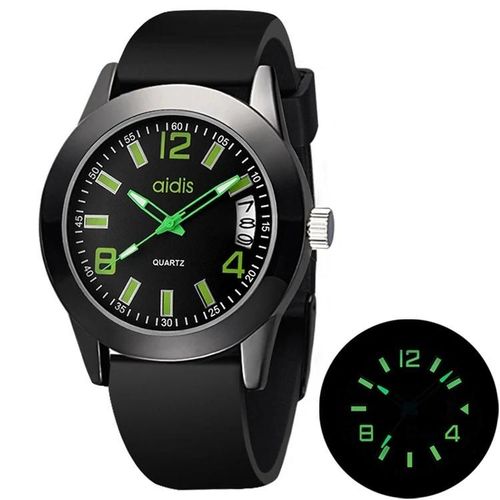 Montre Lumineuse  Quartz En Silicone-Support De Calendrier,My-1601,Vert Vert