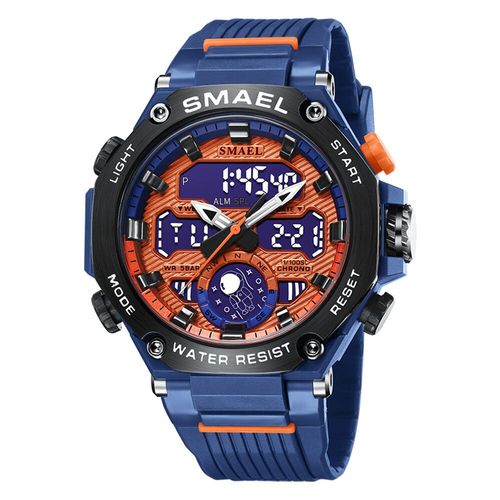 Montre Numrique lectronique Pour Hommes,Chronographe  Quartz,Mode,Date Automatique,Semaine,Rveil,Led,Double Heure,8069 - Type Bleu