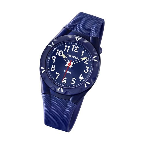 Montre Pour Femme Calypso K6064/3, Montre-Bracelet En Plastique Pu Analogico Bleu Fonc Uk6064/3