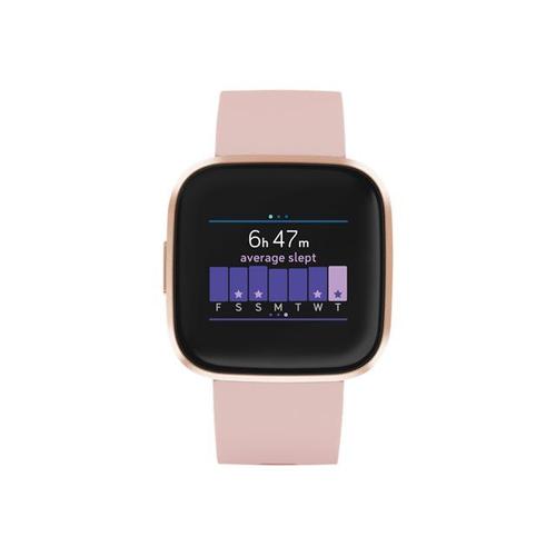 Fitbit Versa 2 - Rose Cuivre - Montre Intelligente Avec Bracelet - Silicone - Ptale - Bluetooth - 40 G