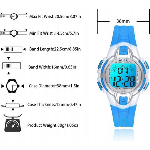 Montres Numriques Pour Enfants Pour Garons, 7 Couleurs