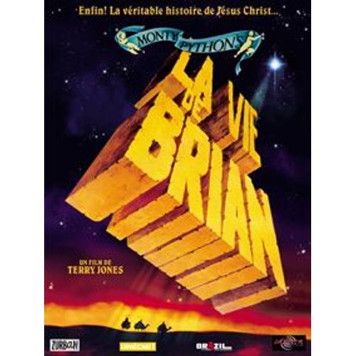 Monty Python, La Vie De Brian -Vritable Affiche De Cinma Plie -Format 120x160 Cm- De & Avec Terry Jones Avec Graham Chapman, Terry Gilliam, John Cleese, Michael Palin, Eric Idle-1980 Reedition 2004