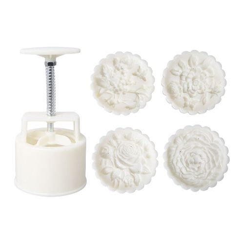 Mooncake-Form Mit 6 Blumenmotiven - Praktische Backpresse Für Mondkuchen & Kekse