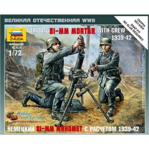 Mortier Allemand 81-Mm Et Deux Soldats
