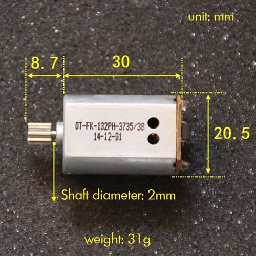 Moteur  balais de carbone RC  grande vitesse, 132 V, 3.7 tr/min, avec engrenages mtalliques, Circuit imprim, trous de refroidissement, arbre Dia 2mm, 17000